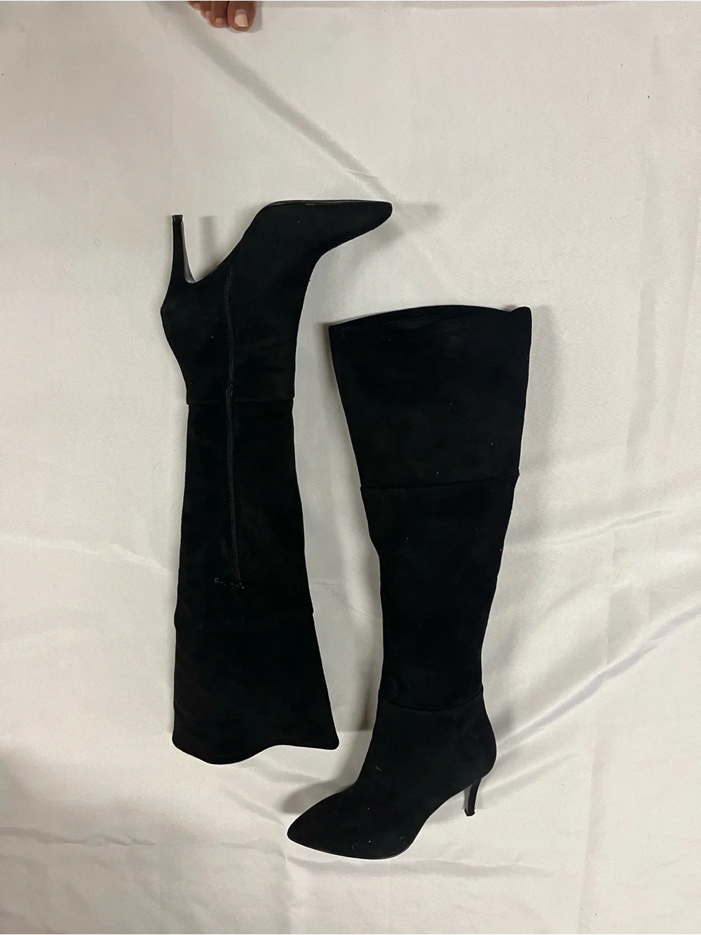 Tahari Ali Black Suede Over-the-Knee Boots - Elegant Women's Knee High Boot